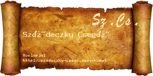 Szádeczky Csegő névjegykártya